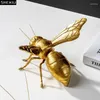 Decorative Figurines Mantis/cricket Golden Insect Statue Desk Decoration Honeybee Sculpture Simulated Ornaments Living Room Furnishings