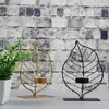 Candle Holders Leaf Shaped Tealight Holder For Table Decor Metal Votive Stand Centrepiece Shelf