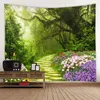 Tapisseries Forest Landscape Tapestry Tropical Jungle Flowers Flowers Nature Mountain Park Payery Garden Mur suspendu Home Room Decor