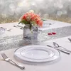 Disposable Dinnerware 40Guest Silver Plastic Plates With Silverware - White Rim Sets