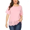 Magliette da donna estate t-shirt in moda plus size 6xl 7xl 8xl a collo rotondo a maniche corta a manicotto corto