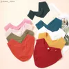 Bibs Burp Tissu 3pcs Baby Nourching Drool Bibs Salive Triangle Triangle Couleur Couleur Écharpe Bandana Coton Soft Coton Bib Alivable Butt Burp Tissu Y240415Y2404173N5I