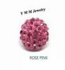 10mm Crystal Disco Balls Löst distanspärlor Rose Pink Pave Rhinestone Pärlor 50st hela3384234