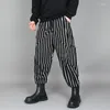 Pantaloni da uomo high street scuro sciolto patchwork stampato harem autunno tendenza drappeggio in stile yamamoto casual