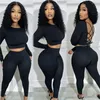 Women's Two Piece Pants 10pcs Bulk Items Wholesale Sexy Pant Sets For Women 2 Pieces Tight Fitting Backless Lace Up Long Sleeve Top And Suit