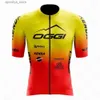 Kolarki Zestawy Jersey Yellow Red Oggi Cycling Jersey Men Summer Bike Ubranie Szorty Seve Breathab Ruit Gel Mtb Ropa Ciclismo Munduform L48