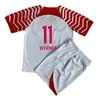 2023 24 Poulsen Olmo Kids Kit Soccer Jerseys Forsberg Haidara Laimer Szoboszlai Nkunku Halstenberg Home Away Football Shirts