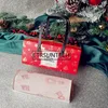 Present Wrap 50st Christmas Paper Tote Boxes Xmas Cake Decoration Navidad Party Package Bakning Supplies Box