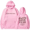 Projektant z kapturem Luxury Faith Over Fear TrackSuits Women's Pullover strój bluzy sportowe długie rękawowe dresy z kapturem sportowe