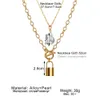 Multi Layered Necklace, Female Creative Minimalist Eight Pointed Star Lock Pendant, Thick Chain Necklace