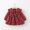 Robes de fille 6m-3 ans bébé printemps pour princesse dentelle de lacet premier anniversaire en mailles rouges tenues vêtements 2024