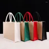 Shopping Bags Burlap Bag With Laminated Interior And Soft Cotton Handles 2024 Women Grocery Bridesmaid Gift