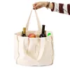 Bolsas de armazenamento Bolsa de compras portátil Saco de compras de mercearia reutilizável vegetal de frutas para supermercados ombro de algodão feminino