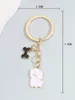 Keychains Cute Enamel Animals Lovely Pet Dog Bow Key Rings Good Gift Brithday For Friend Girlfriend DIY Handmade Jewelry