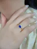 Cluster Rings 2024 Factory Selling 925 Sterling Silver Women's Ring With Blue Gem And Clear-cut Design Simple Modest Luxury For Party