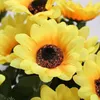 Dekorative Blumen 4 Bündel Schlafzimmer Festival Arrangement Falsches mit Stielen künstliche Sonnenblumen Tisch Mittelstücke Bouquet Hochzeit