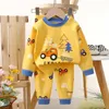 2 -stycken Spring Toddler Boy Clothes Set Girls Outfits Korean Cartoon Cute Long Sleeve Baby Topspants Boutique Kid Clothing BC1718 240401