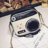 Çanta Moda Pu Deri Omuz Kayışı Stil Kamera Tasarımı Sevimli Mini Zincir Crossbody Kadınlar Küçük Vintage Çanta