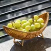 Plates Woven Ship Shaped Basket Fruit Serving Tray Vegetable Egg For Kitchen