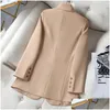 Damskie garnitury Blazers Women Khaki garnitur płaszcz wiosna jesień moda koreańska koreańska kurtka z długim rękawem swobodne biuro damskie blezer tops dhkpz