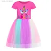 Girl's Dresses 3-12y Girls Dresses For A For Adley Cotton Girls Sparkles Dress Cartoon Princess Dress for Girls Summer Clothes T240415