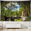 Tapisseries belles cascade forêt maison art imprimé grand mur de tapisserie suspendue hippie bohemian chambre décor de chambre à coucher