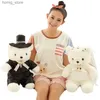 Plüschpuppen 2pcs/Paar Paar Bär Hochzeit Teddybär Plüschspielzeug Hochzeit Geschenk Weihnachtsgeschenk Großhandel Hochzeitsgeschenk Bär Braut Bräutigam Dero Y240415