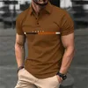 T-shirts masculins pour hommes Polo à la mode et à la lettre intéressante Polo imprimé bouton décontracté polo robe respirante hommes à manches courtes à manches à manches