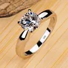 Band Rings Never Fade White Tibetan Sier For Women Round Zircon Crystal Bride Promise Engagement Bands Gift Jewelry Drop Delivery Ring Dhcz9