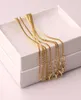 10 PCS Fashion Box Chain 18K Gold Plated Chains Pure 925 Silver Necklace Long Chains smycken för pojkflickor Kvinnor Mens 1M4340420