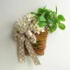 Decorative Flowers Artificial Hydrangea Ornament Front Door Basket Decoration Elegant Rattan Flower For Window Summer
