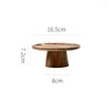 Plates Custom LOGO Japanese Style Wooden Cake Plate Fruit Bowl Nut Dish Round High Foot Sushi Serving Tray Home Restaurant Use