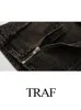 TRAF Women Fashion Camis Y2k Solid Belted Shoulder Strap Sleeveless Slim Cropped Tops Female sweet Mujer Suspenders Vest 240412