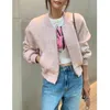 Vestes pour femmes rose clair chic o-cou mince femme simple zipper gré-coréen streetwear poches veste femelle décontractée