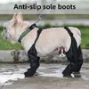 Ropa de perros Botas impermeables zapatos anti -Slip con protector de goma resistente Correa auxiliar de otoño sucio al aire libre