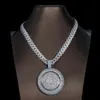 Bijoux hip hop rotatif personnalisé Iced Out Sterling Sier Moisanite Pendentif