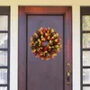 Fleurs décoratives sans arrosage de Noël couronne de Noël en plastique de porte d'entrée festive guirlande pour la fête de mariage décoration à la maison automne hiver