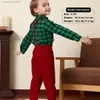 Clothing Sets Baby Christmas Outfit Boy Kids Gentleman Formal Suit Toddler Suspenders Clothing Set Infant Party Dress Shirt T240415