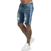 GINGTTO Jeans Mens Denim Shorts Skinny Short Pants Jean Shorts for men Elastic Waist Slim Fit Streetwear Stretch Drop 240412