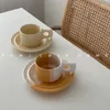 Cups Saucers Cute Retro Italian Espresso Cup Set Small Capacity Plate Dessert Coffee Saucer Breakfast Taza Ceramica Ceramic