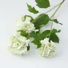 Decorative Flowers White Plastic Hydrangea Branches DIY Wedding Bridal Bouquet Home Living Room Garden Party Artificial Flower Snowball