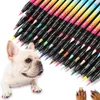 Habitant pour chiens Brosse de vernis à ongles Pet Art Pen Set 12 couleurs Sécheur rapide pour chiot chat de manucure de bricolage