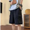 Fashion Casual Retro Blue Cargo Port Style Loose Big Pocket Denim Shorts Men Summer Thin Washed Five Point Pants 240412