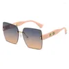 Sunglasses High Quality Rimless Cut Edge Gradient Colour Fashion Women's UV Chinese Style Wearing