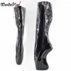 Stivali Wonderheel 18 cm zeppe heel ginocchio alto balletto sexy fetish berette bloccato con cerniera con cerniera