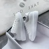 Fitness Shoes 2024 Summer White Pu Leather Sneakers Green Black Tail Low Top Luminous In Night Trainers All Match Student 6h14