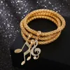 Korean Jewelry World Personality Multi-layer Corn Chain Notes with Diamond Set Fried Dough Twists Bracelet