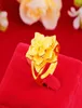 Women039s Rose 24k Gold plaquée cluster anneaux JSGR014 Fashion Wedding Gift Femmes Yellow Gold Plate Jewelry Ring1378980