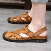 Lässige Schuhe Sommer weiche Sandalen Herrenleder Italienisch klassisch römisch bequeme Strandschlneaker im Freien 38-48