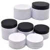 Storage Bottles Refillable Bottle Wide Mouth Containters Cream Pots White Empty Cosmetic Plastic Jars With Lids 50ml 80ml 100ml 150ml 200ml